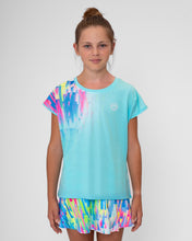 Load image into Gallery viewer, Junior Capsleeve Aqua Tee- Melbourne